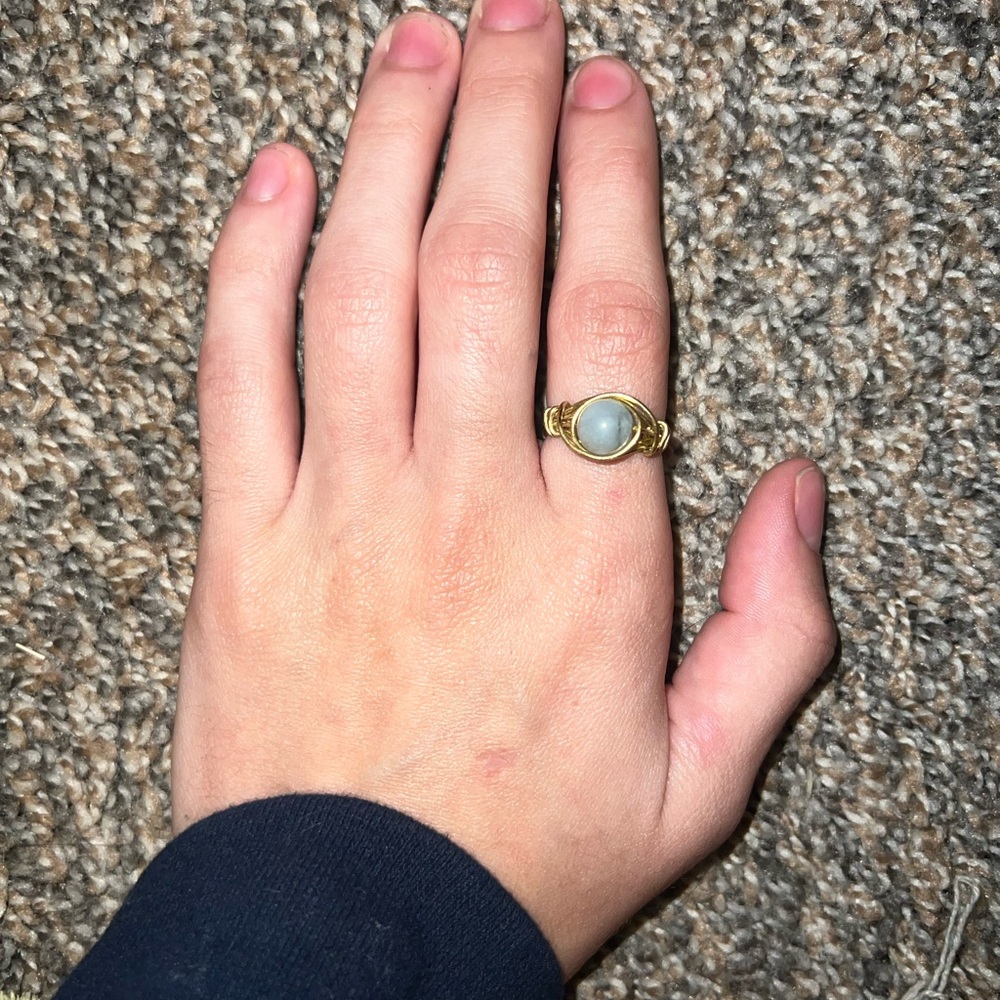 Handmade gold and grey wire ring size 6.5